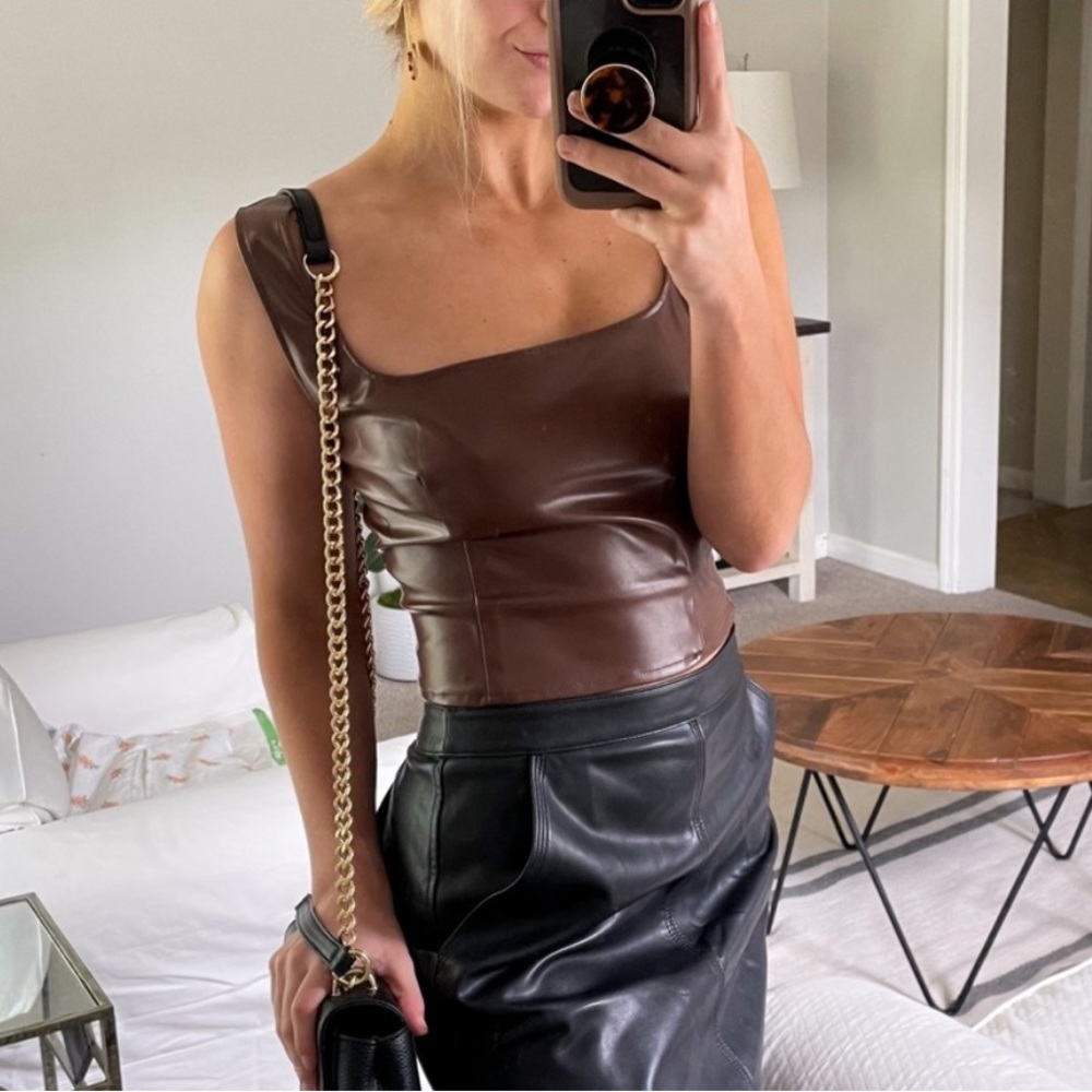 Faux leather tank top